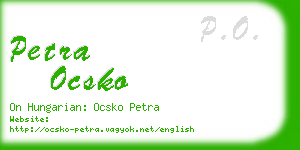 petra ocsko business card
